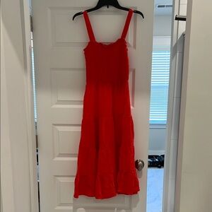 Red maxi dress